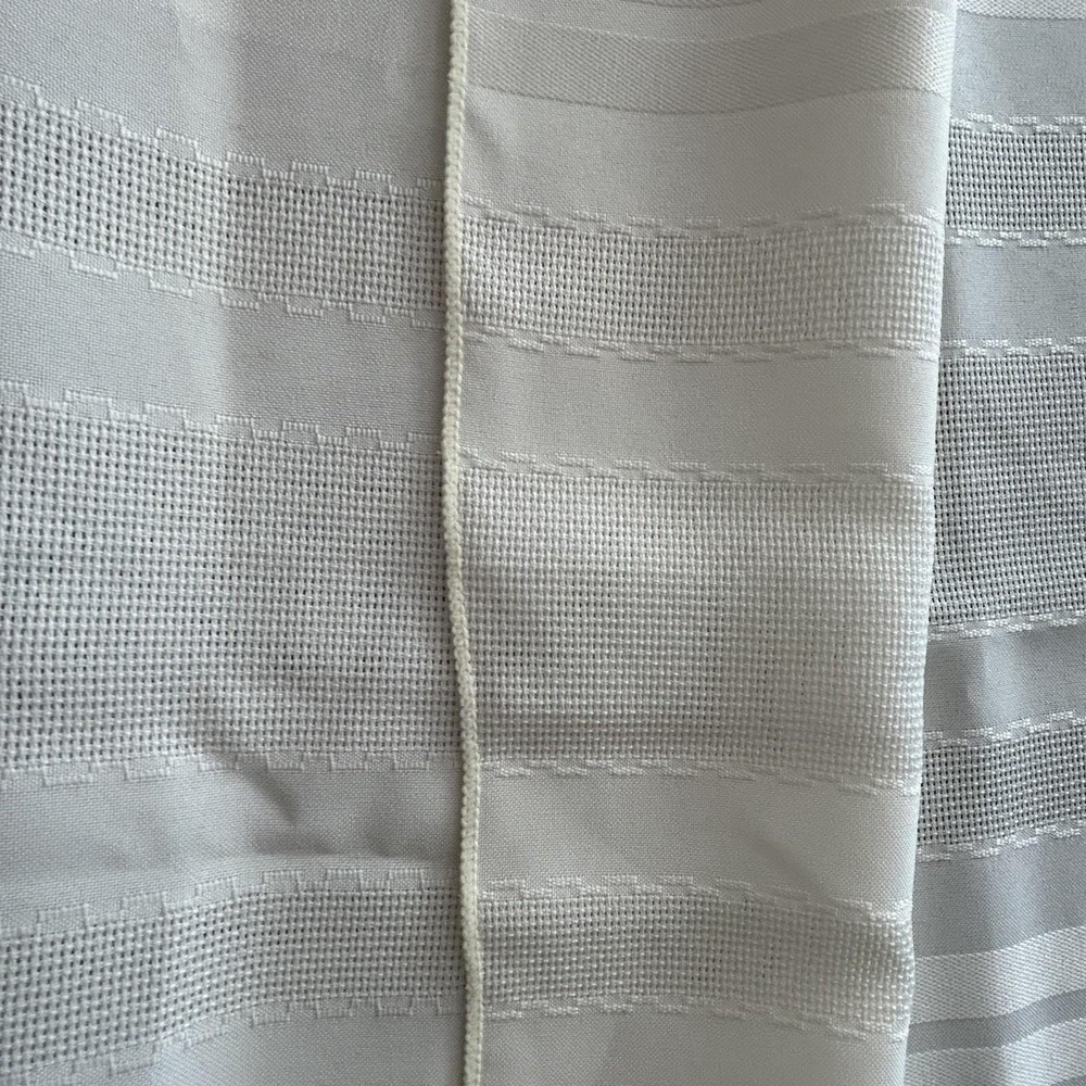 Vintage Cream Ivory Damask Stripe Tablecloth Mid-Century Rectangle 60x84 - Picture 7 of 15